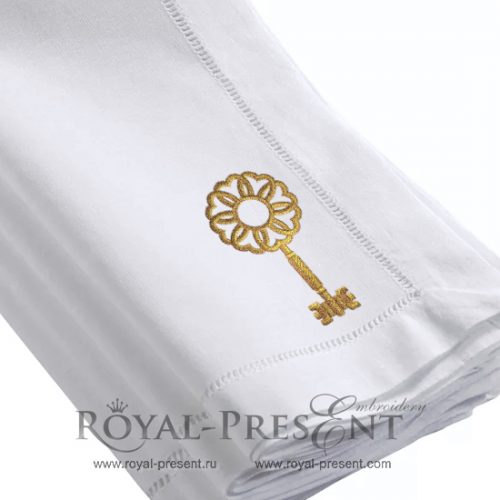 Machine Embroidery Design Bronze key