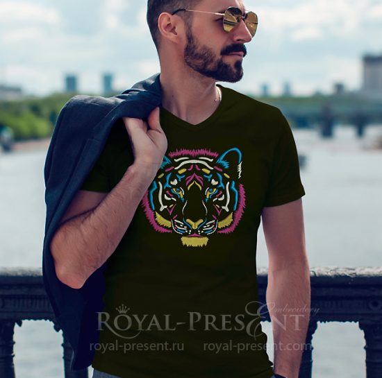 Tiger head machine embroidery design Tiger head machine embroidery design