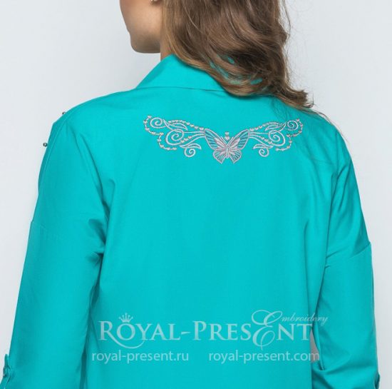 Free Butterfly Tattoo-style Machine Embroidery Design