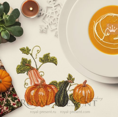 Pumpkins Corner Machine Embroidery Design