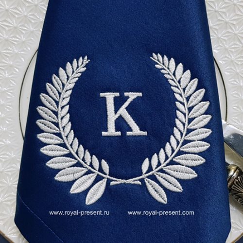 Free Laurel wreath monogram blank Embroidery Design Free Laurel wreath monogram blank Embroidery Design