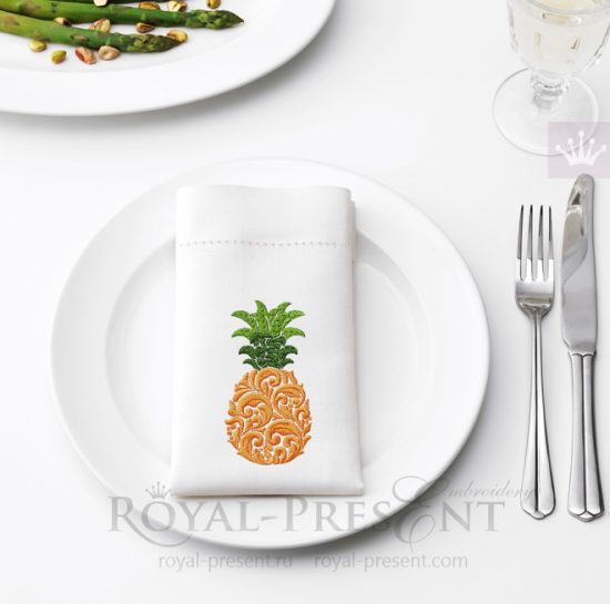 Ornate Pineapple Machine Embroidery Design