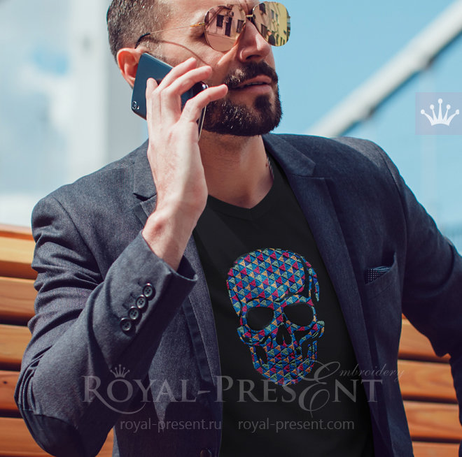 Colored Skull Machine Embroidery Design Colored Skull Machine Embroidery Design