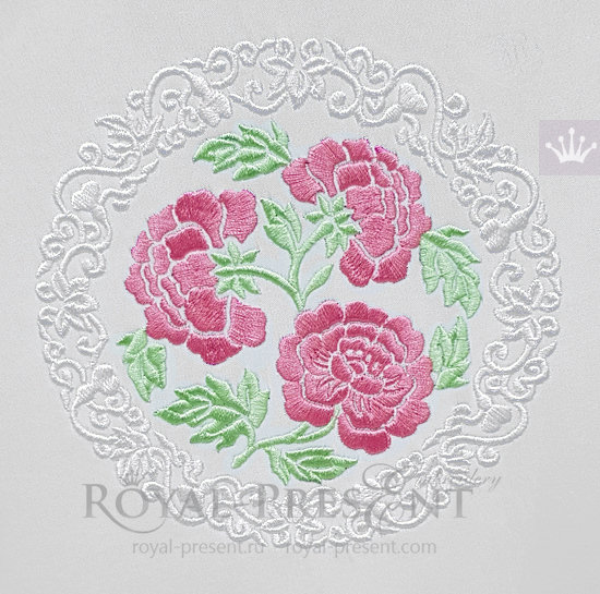 Chinese Peonies Machine embroidery design