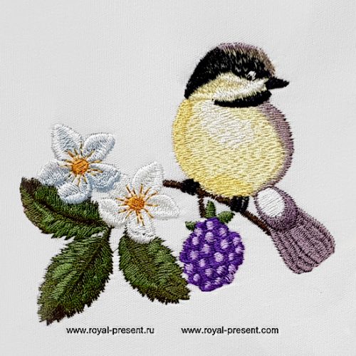 Small Titmouse Machine Embroidery Design Small Titmouse Machine Embroidery Design