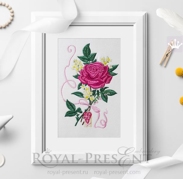 Rose and Jasmine Machine Embroidery Design Rose and Jasmine Machine Embroidery Design