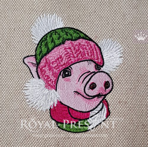 Christmas Pig Machine Embroidery Design Christmas Pig Machine Embroidery Design