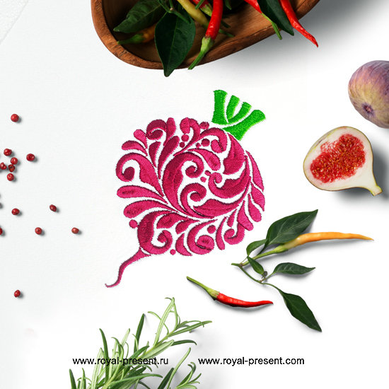 Ornate Beet Machine Embroidery Design