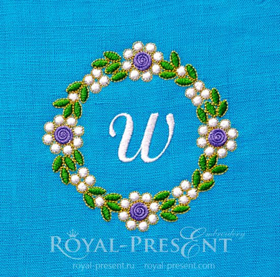 Floral Emerald frame Machine Embroidery Design Floral Emerald frame Machine Embroidery Design