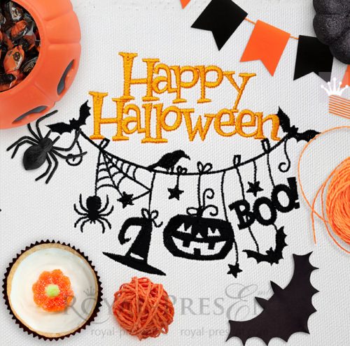 Halloween Hanging Decorations Machine Embroidery Design