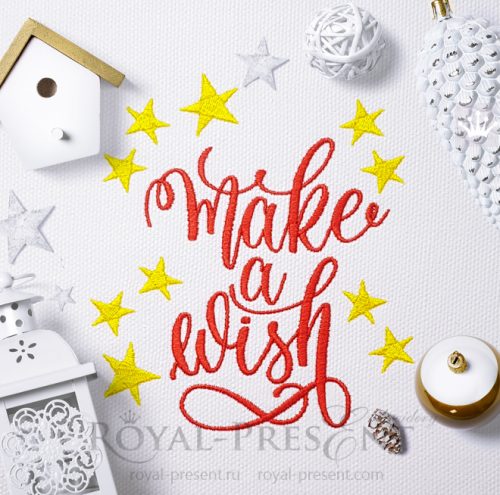 Make a Wish Inscription Machine Embroidery Design Make a Wish Inscription Machine Embroidery Design