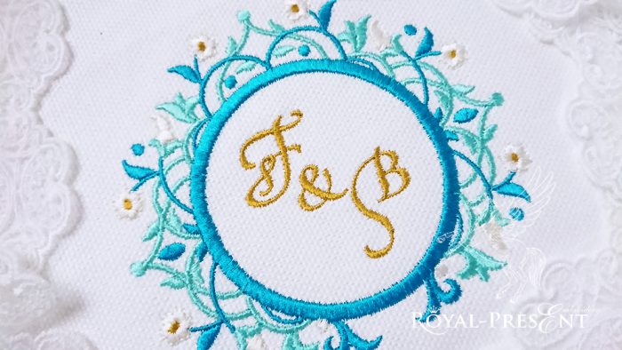 Machine Embroidery Design Moroccan monogram frame