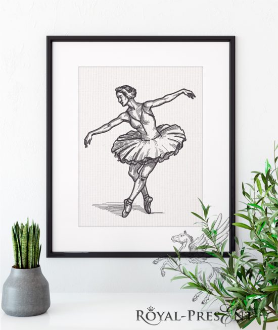 Machine Embroidery Design Swan Lake Ballerina
