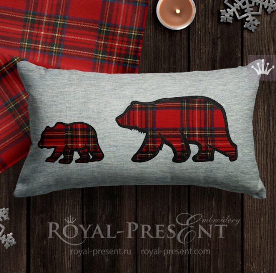 Applique Machine Embroidery Designs Bear-cub with Mother Bear Applique Machine Embroidery Designs Bear-cub with Mother Bear