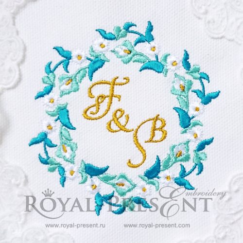 Morocco Machine Embroidery blank monogram