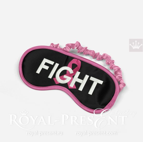 Free Pink Ribbon Sleep Mask ITH Machine Embroidery Design