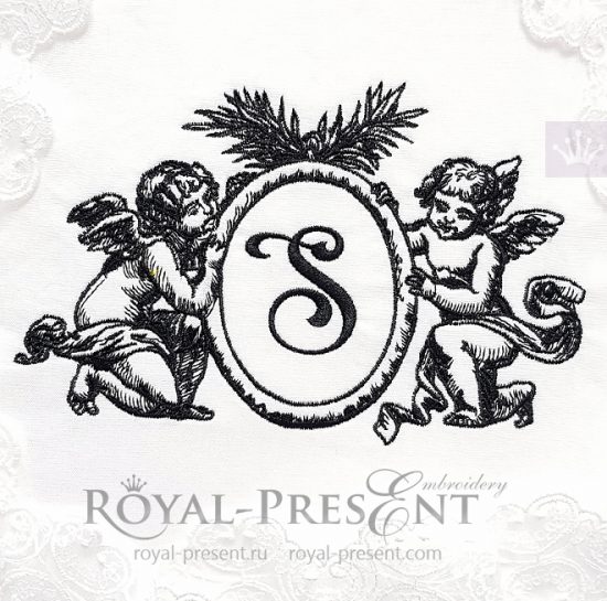 Baroque Angels Frame Machine embroidery design