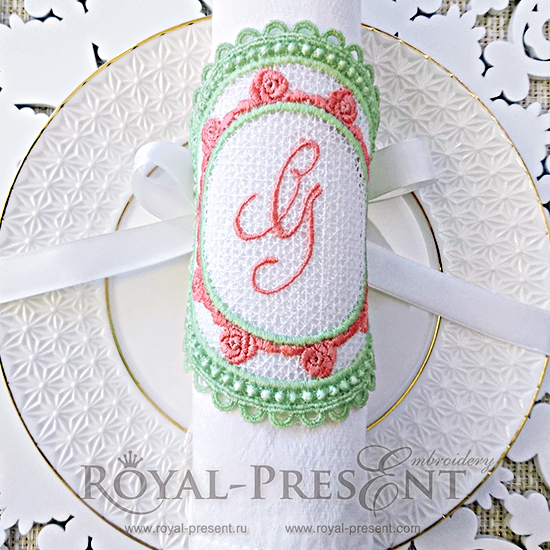 FSL Machine Embroidery Design Blank Monogram