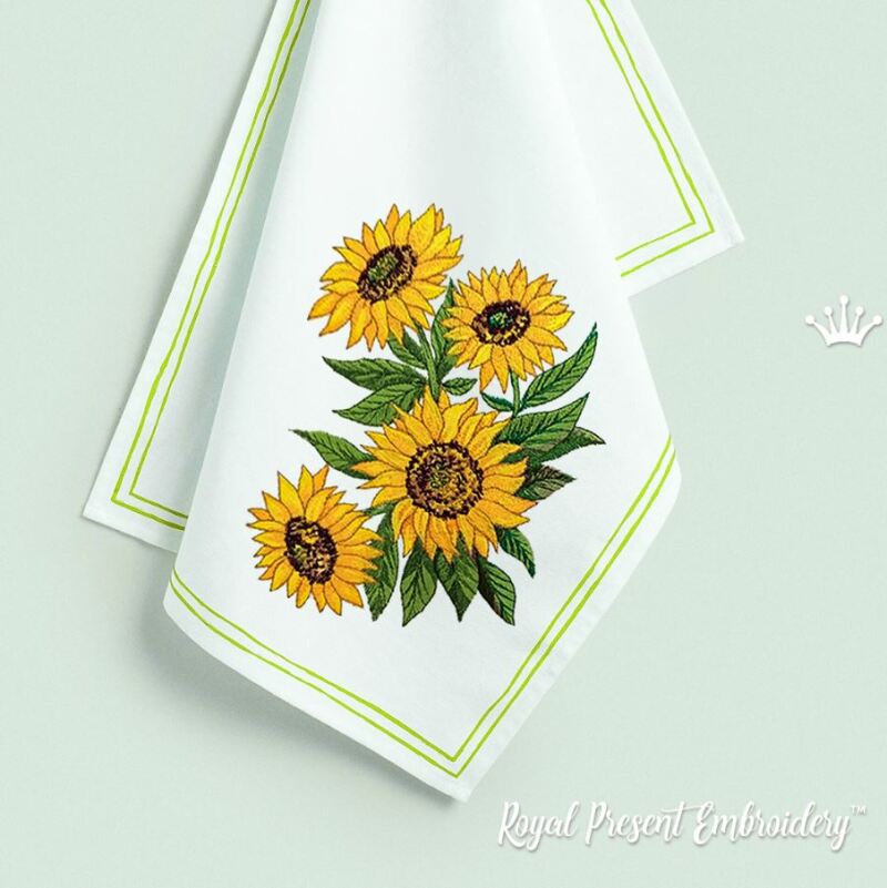 Sunflowers machine embroidery designs
