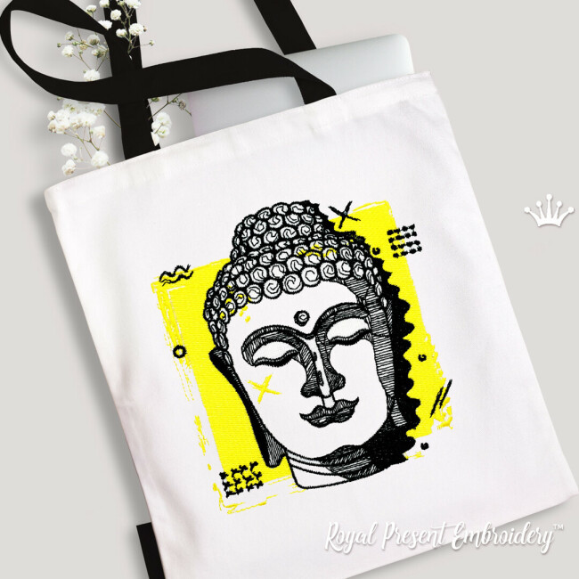 Mega Hoop Pop Art Buddha Machine Embroidery Design - 6 Sizes