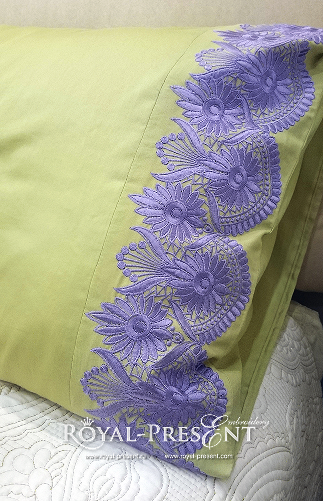 Indian Purpure Lace border Machine Embroidery Design